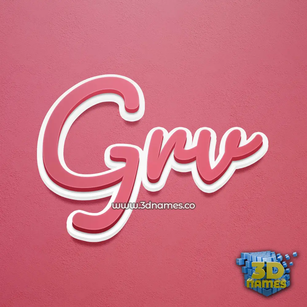 grv in Red Scribble style - 3D name wallpaper