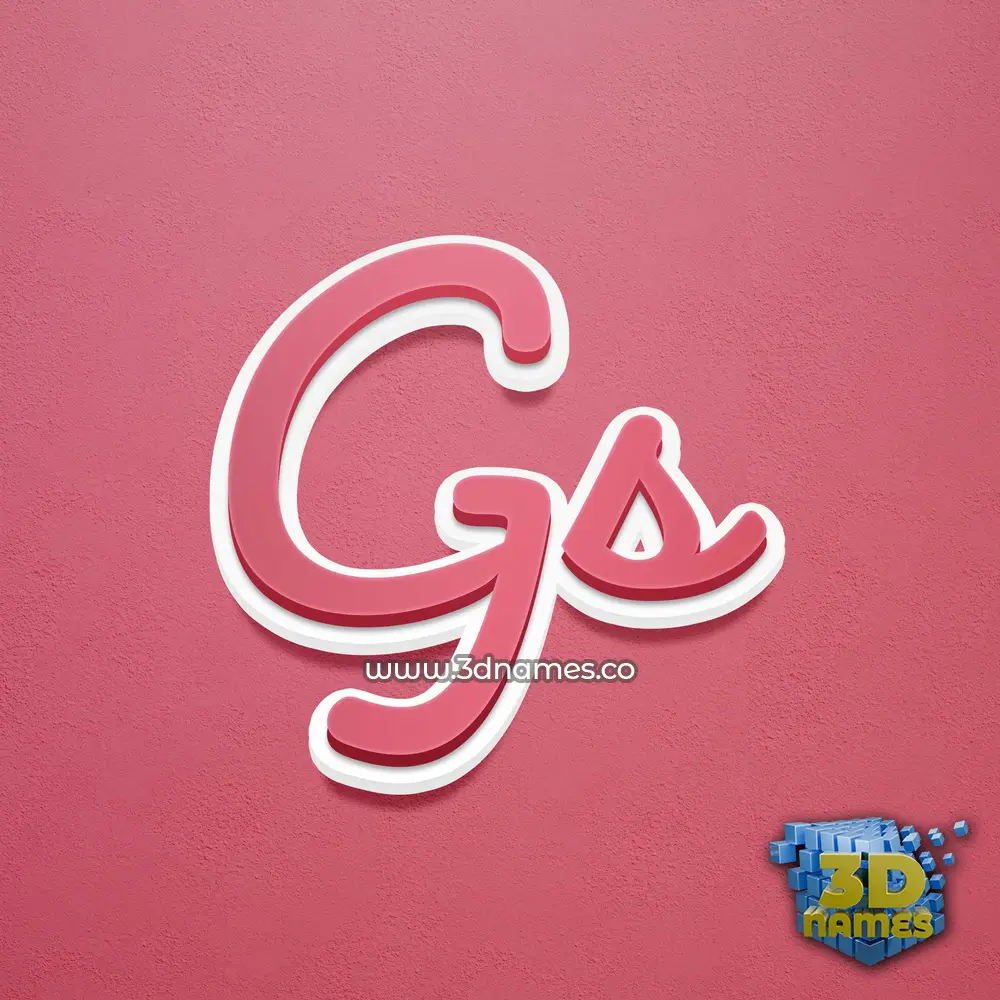 gs in Red Scribble style - 3D name wallpaper