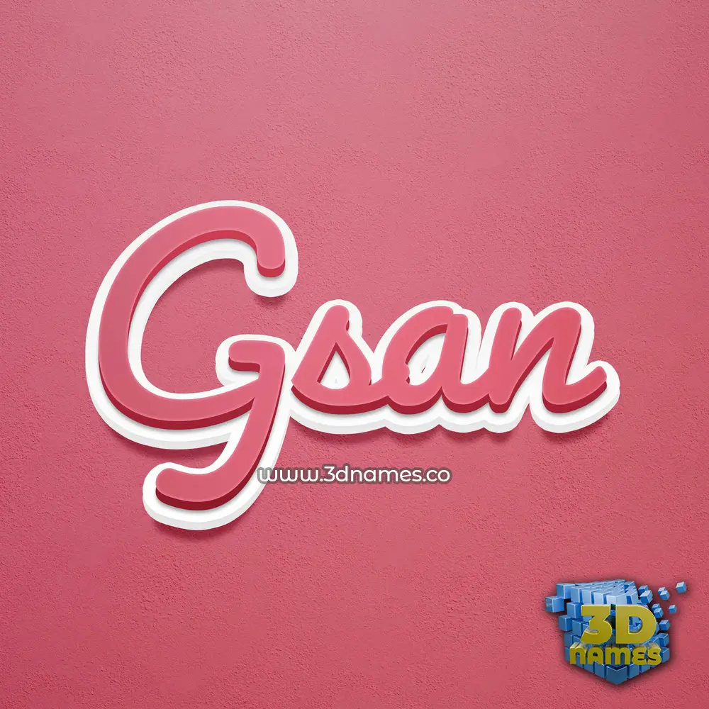 gsan in Red Scribble style - 3D name wallpaper