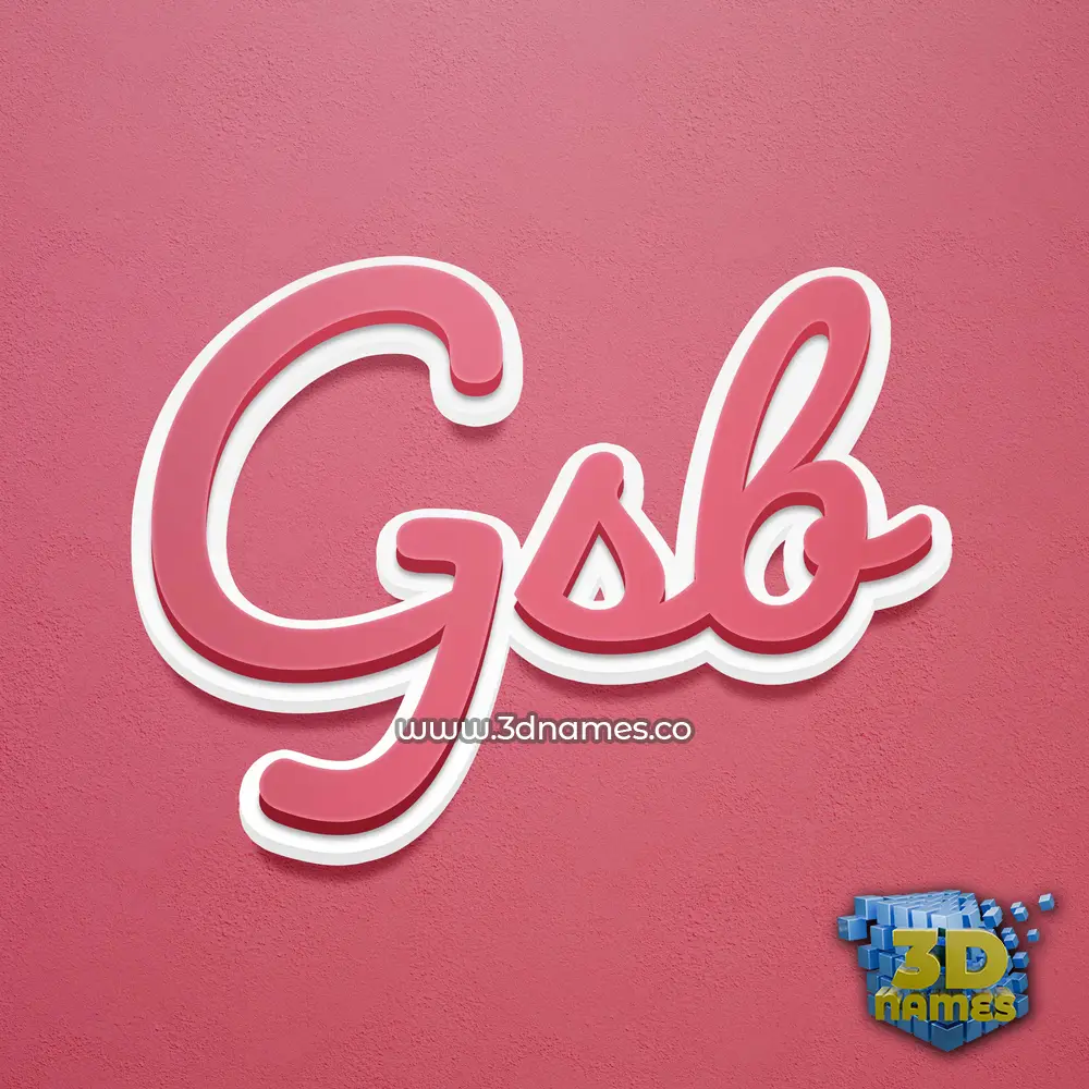 gsb in Red Scribble style - 3D name wallpaper