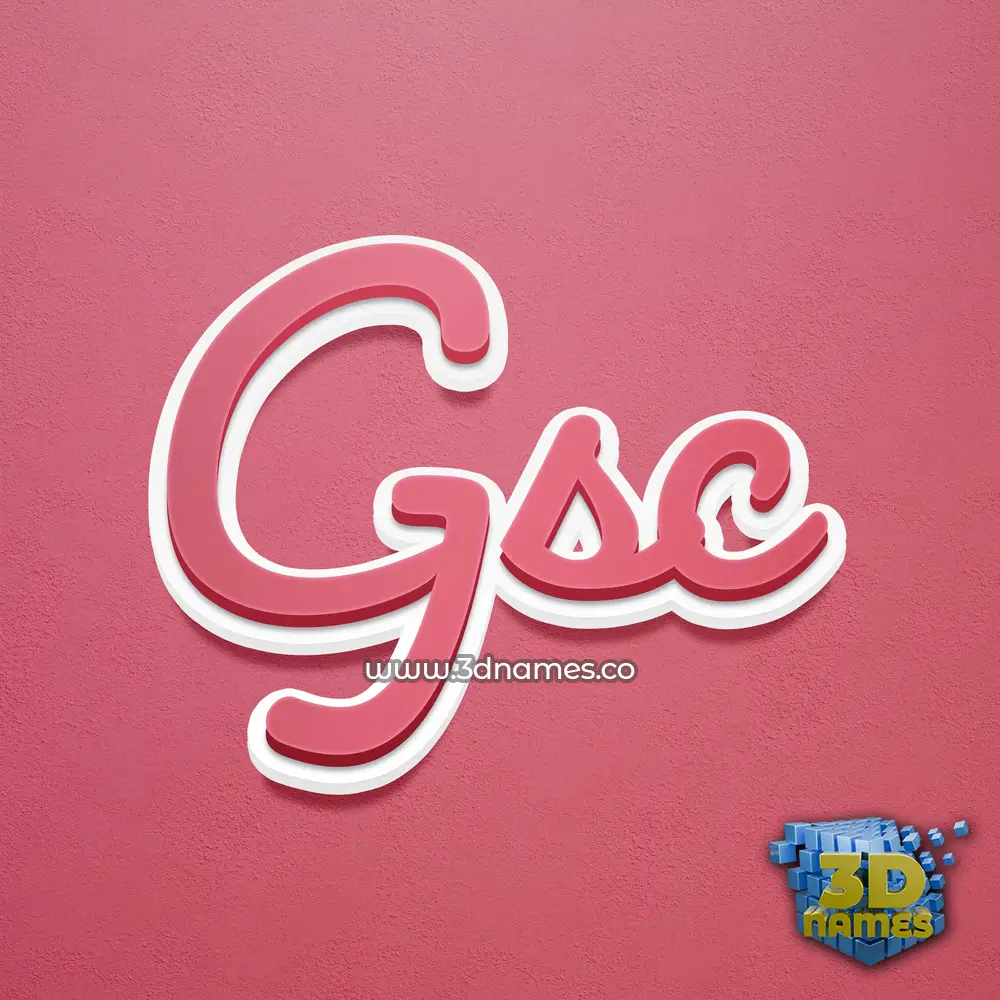 gsc in Red Scribble style - 3D name wallpaper