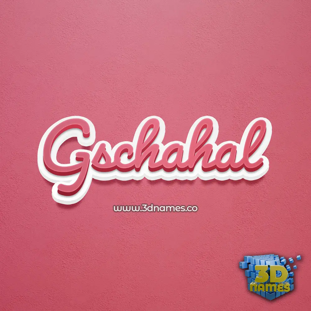 gschahal in Red Scribble style - 3D name wallpaper