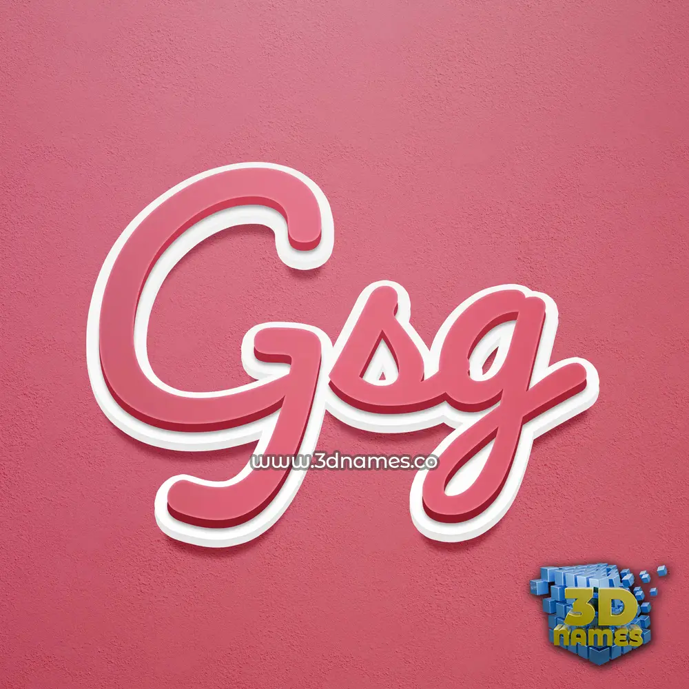 gsg in Red Scribble style - 3D name wallpaper