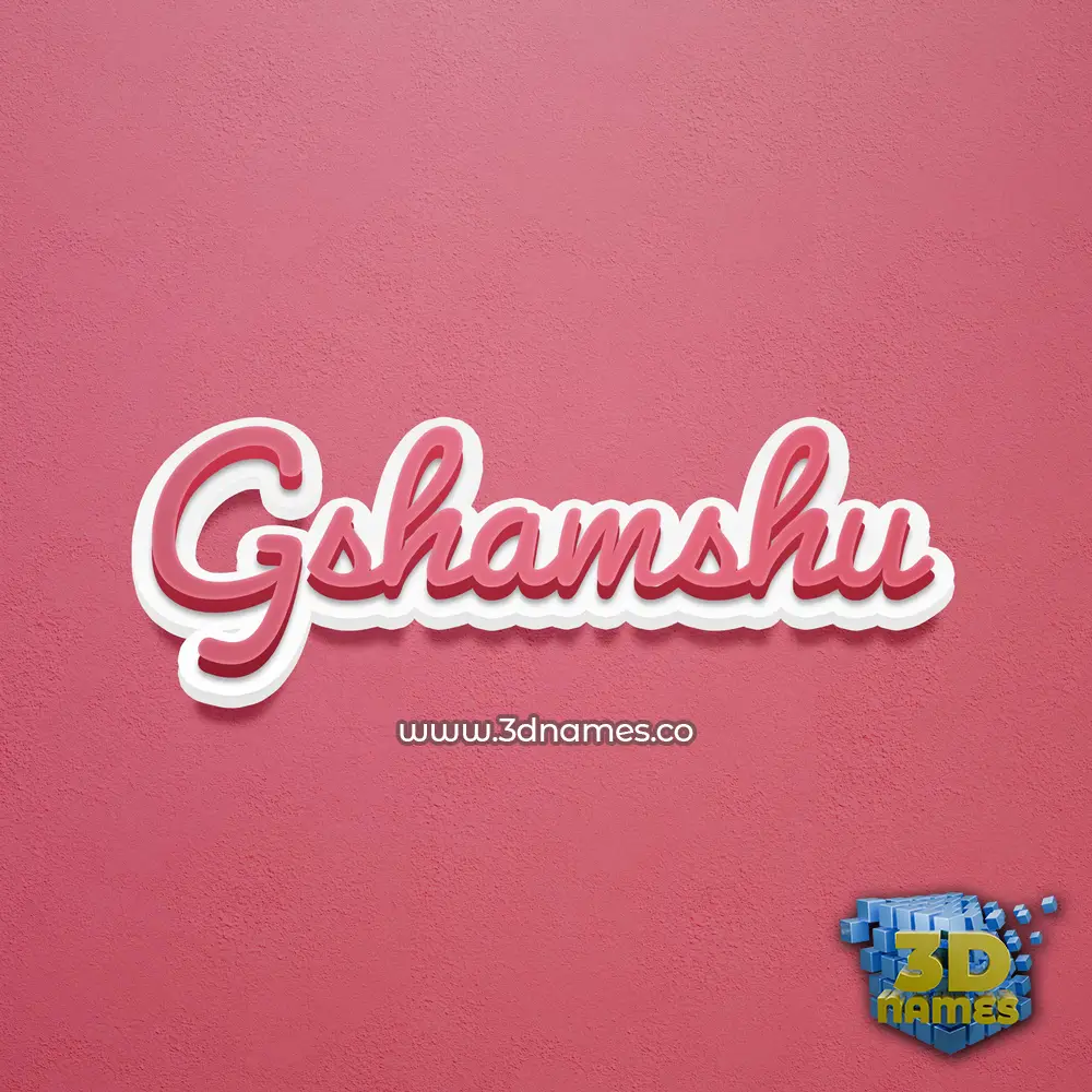 gshamshu in Red Scribble style - 3D name wallpaper