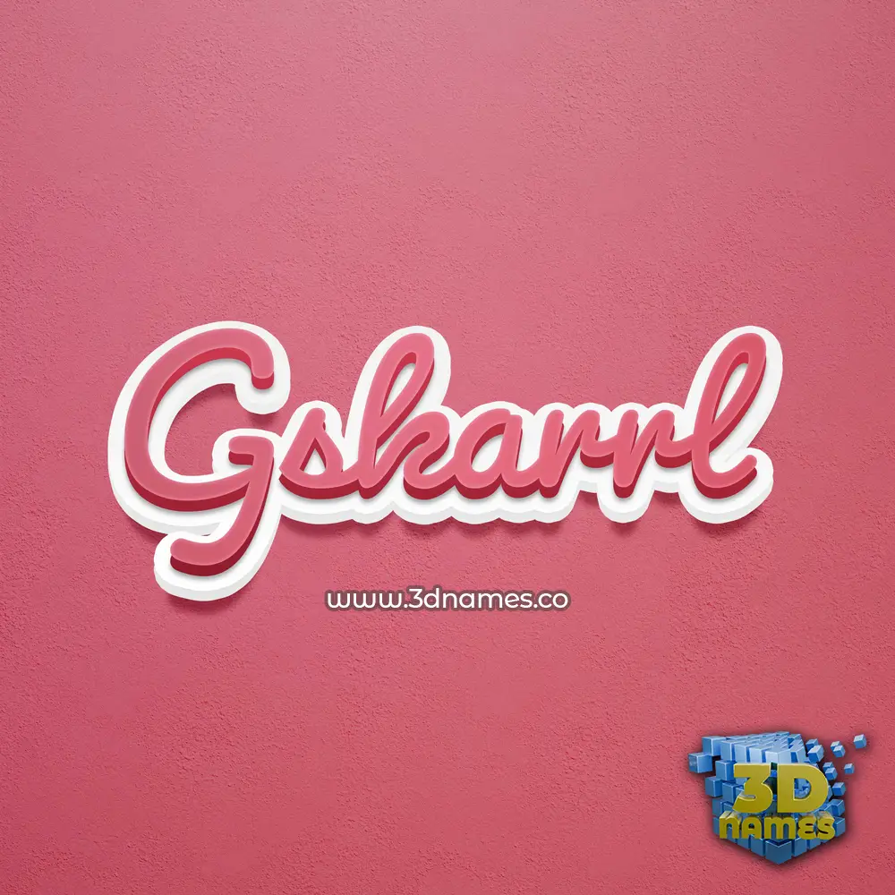 gskarrl in Red Scribble style - 3D name wallpaper