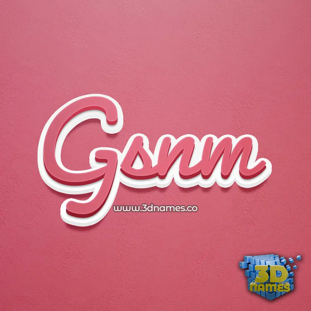 gsnm in Red Scribble style - 3D name wallpaper