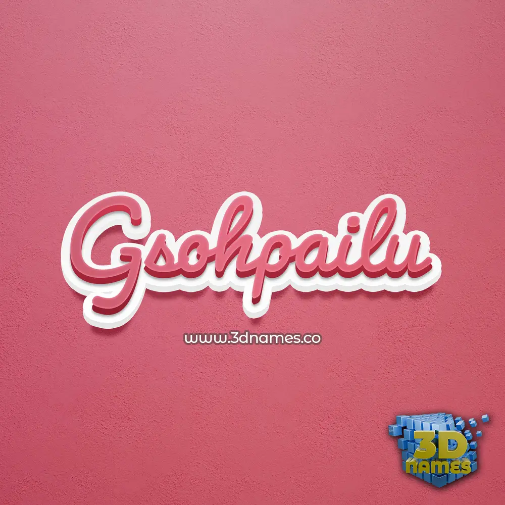 gsohpailu in Red Scribble style - 3D name wallpaper