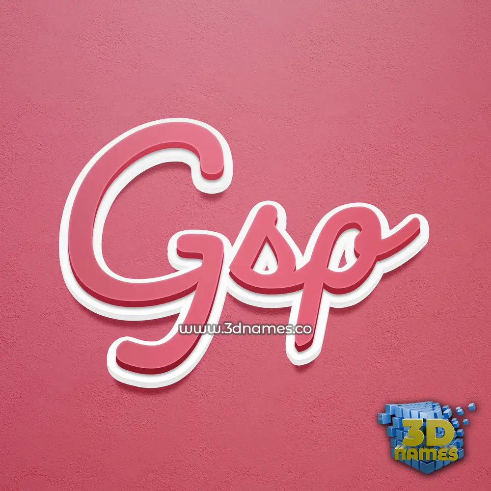 gsp in Red Scribble style - 3D name wallpaper