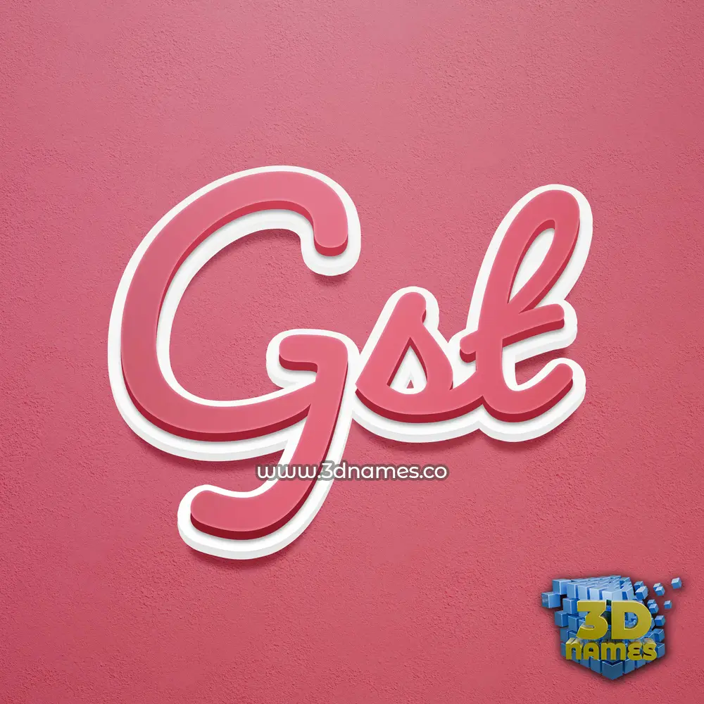 gst in Red Scribble style - 3D name wallpaper
