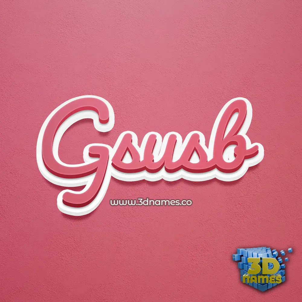 gsusb in Red Scribble style - 3D name wallpaper