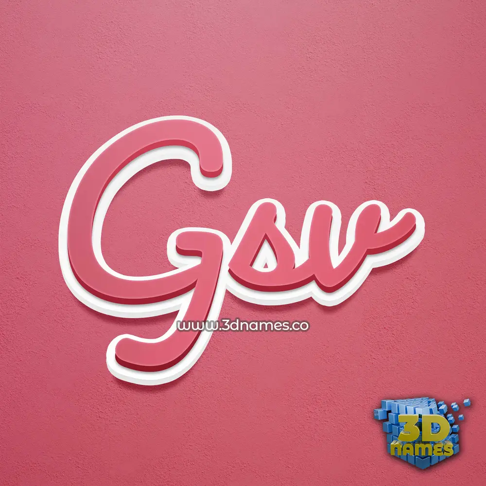 gsv in Red Scribble style - 3D name wallpaper