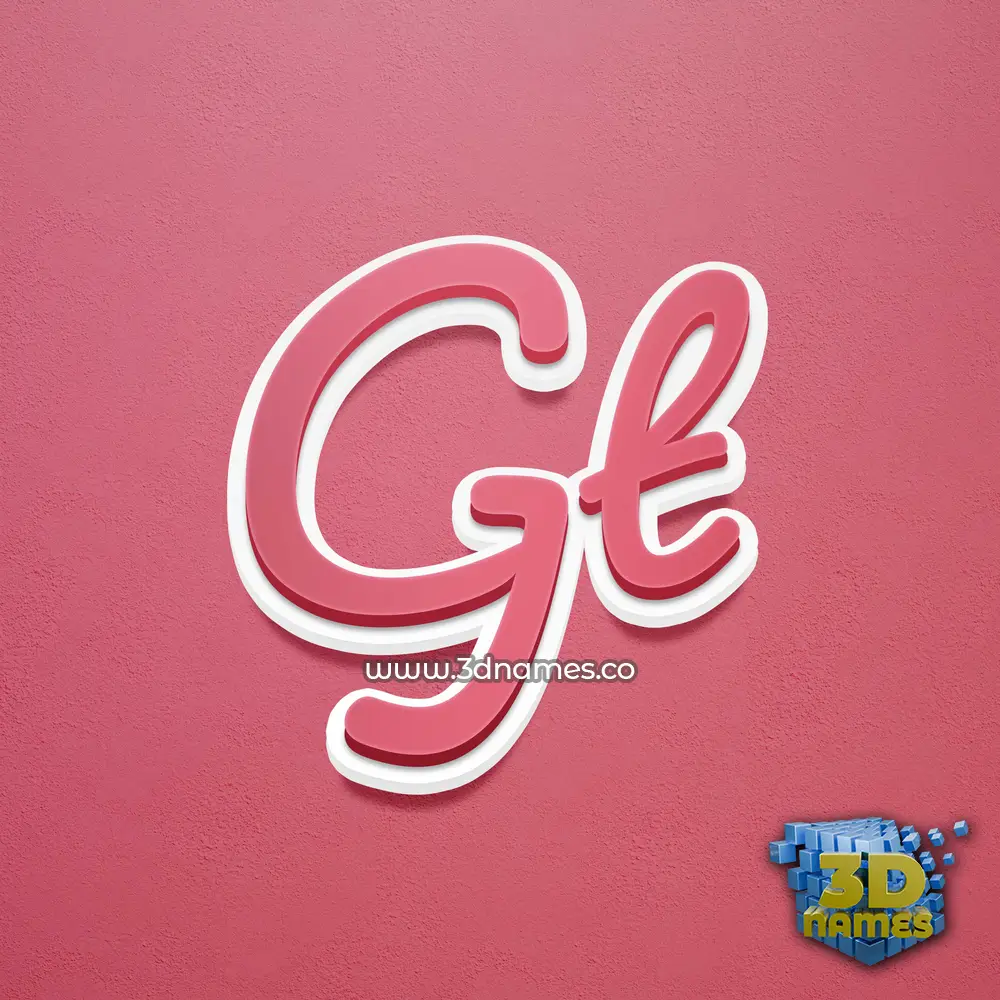 gt in Red Scribble style - 3D name wallpaper