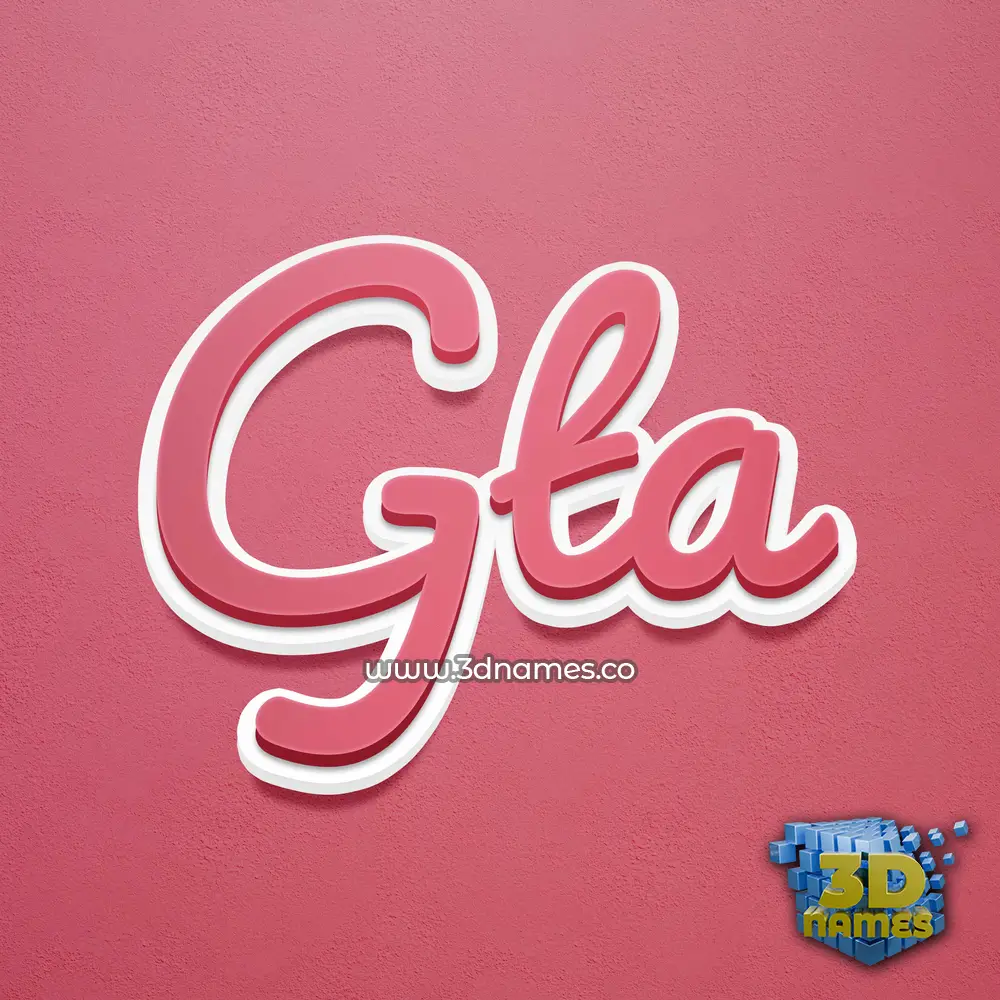 gta in Red Scribble style - 3D name wallpaper