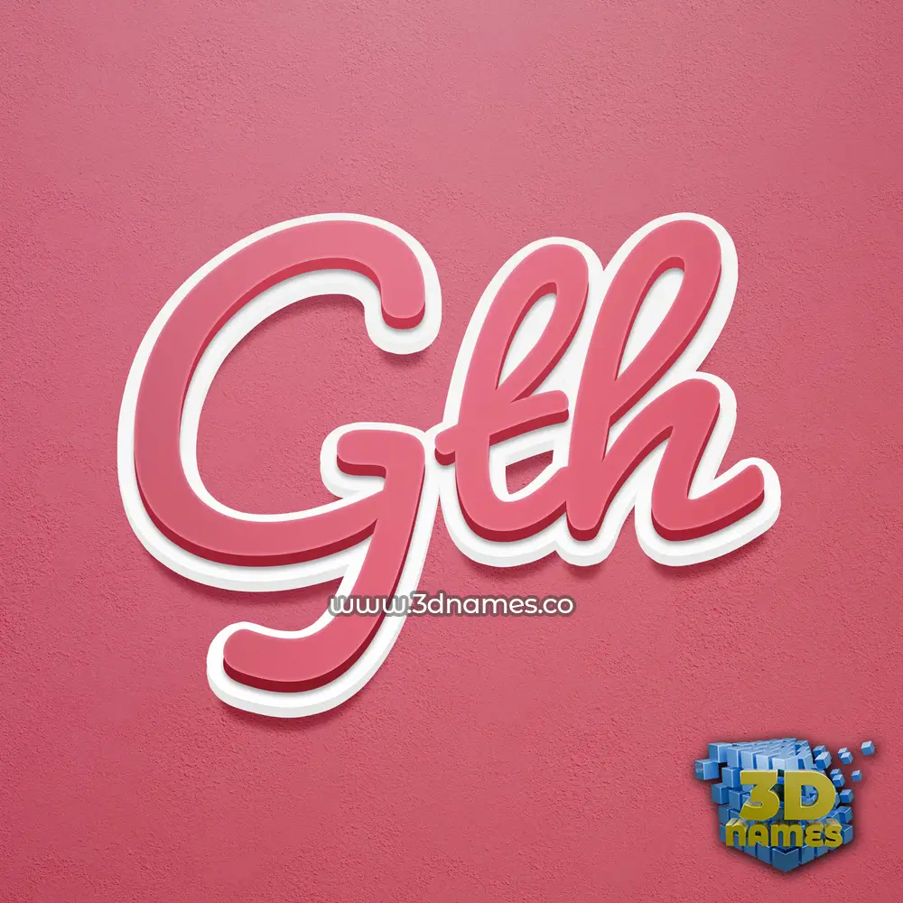 gth in Red Scribble style - 3D name wallpaper