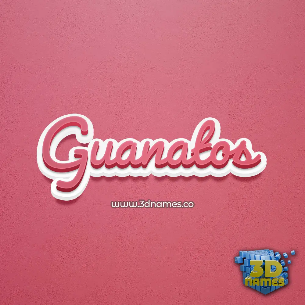 guanatos in Red Scribble style - 3D name wallpaper