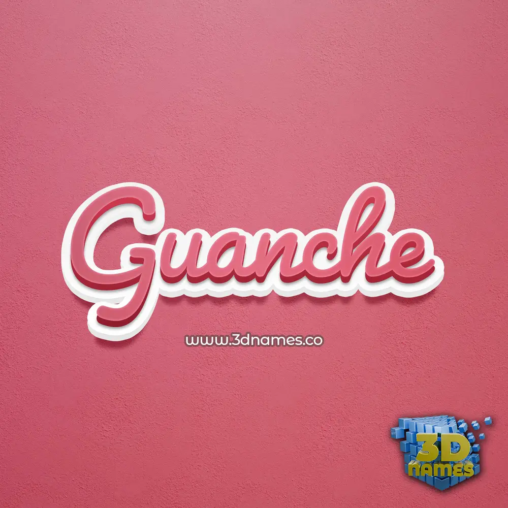 guanche in Red Scribble style - 3D name wallpaper