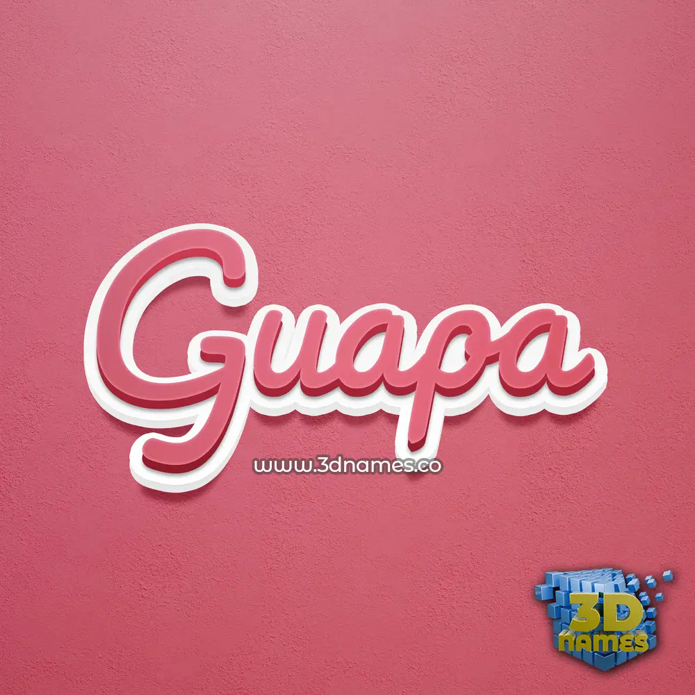 guapa in Red Scribble style - 3D name wallpaper