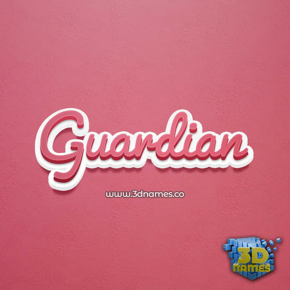 guardian in Red Scribble style - 3D name wallpaper