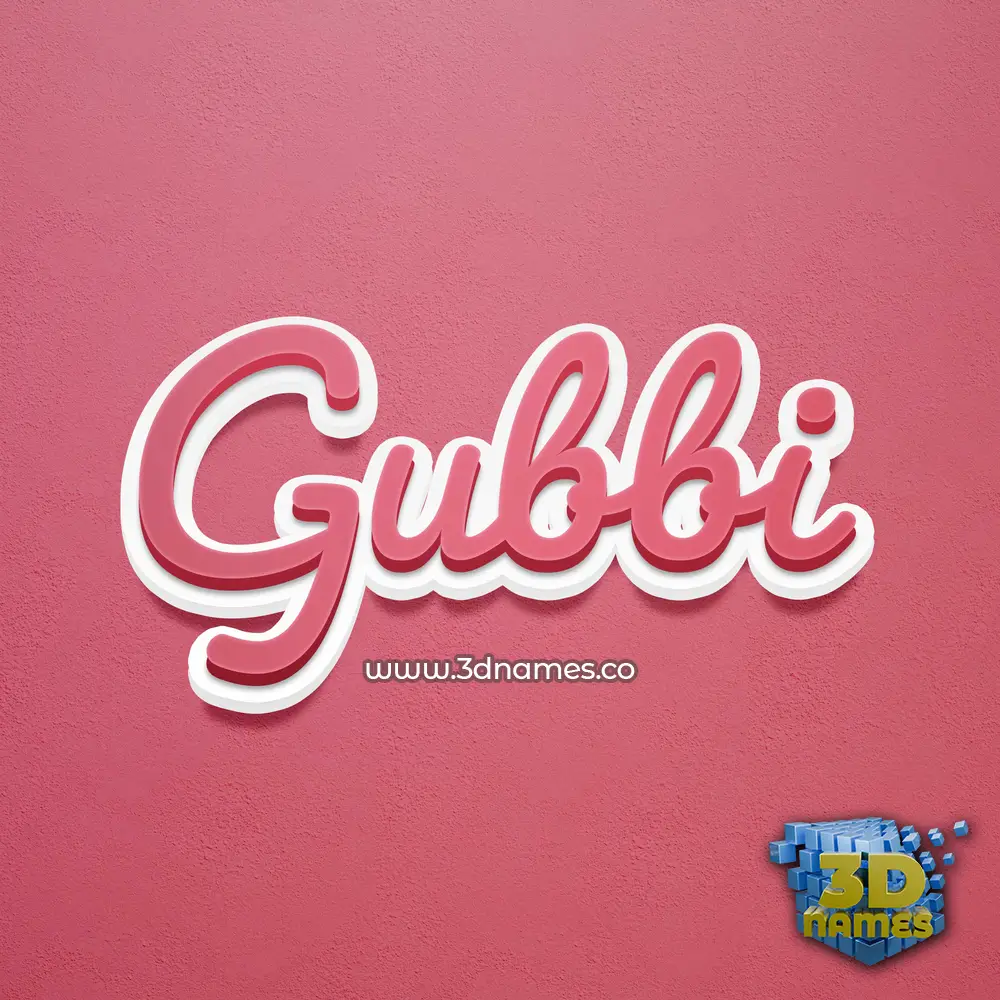 gubbi in Red Scribble style - 3D name wallpaper