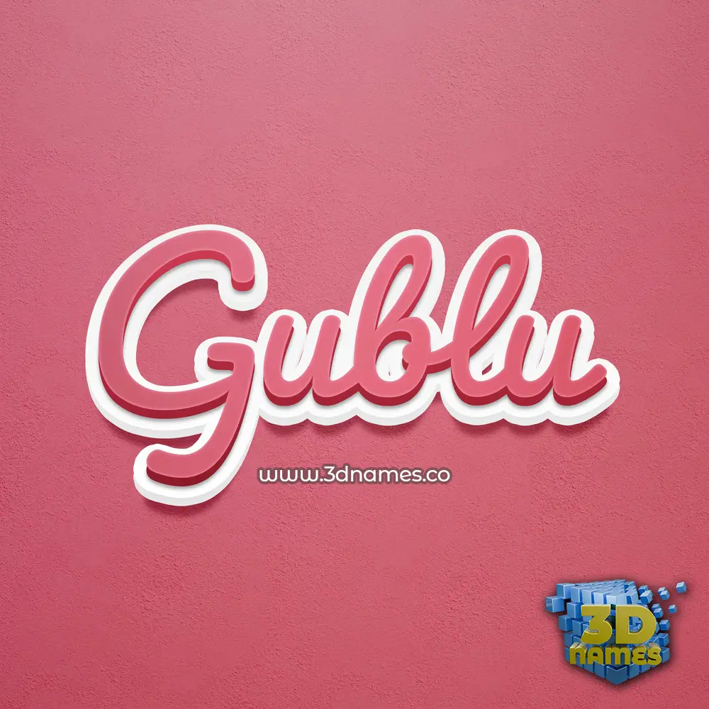 gublu in Red Scribble style - 3D name wallpaper