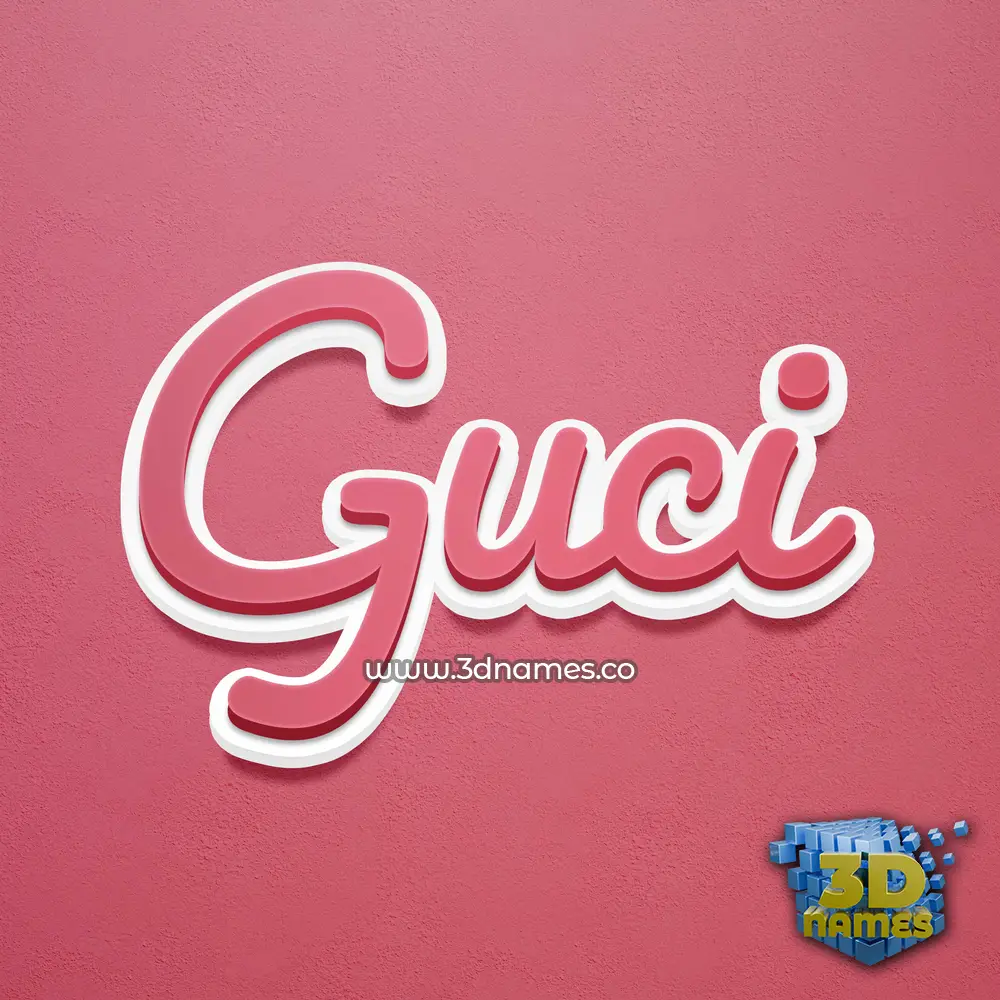 guci in Red Scribble style - 3D name wallpaper