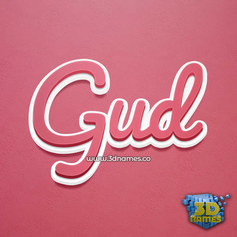 gud in Red Scribble style - 3D name wallpaper