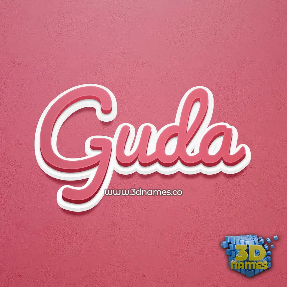 guda in Red Scribble style - 3D name wallpaper