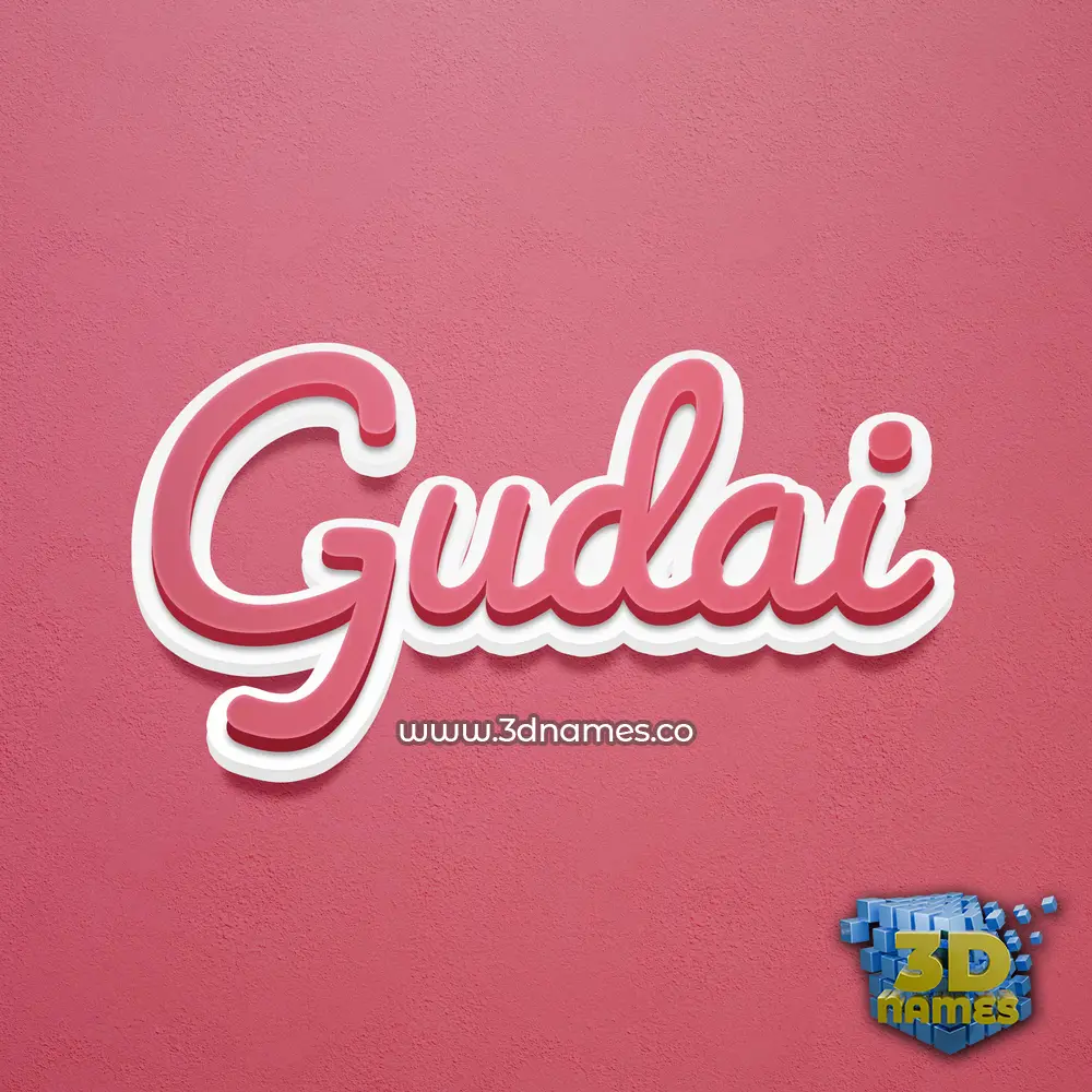 gudai in Red Scribble style - 3D name wallpaper