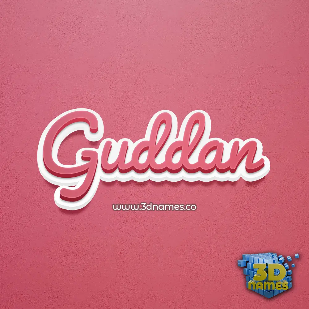 guddan in Red Scribble style - 3D name wallpaper