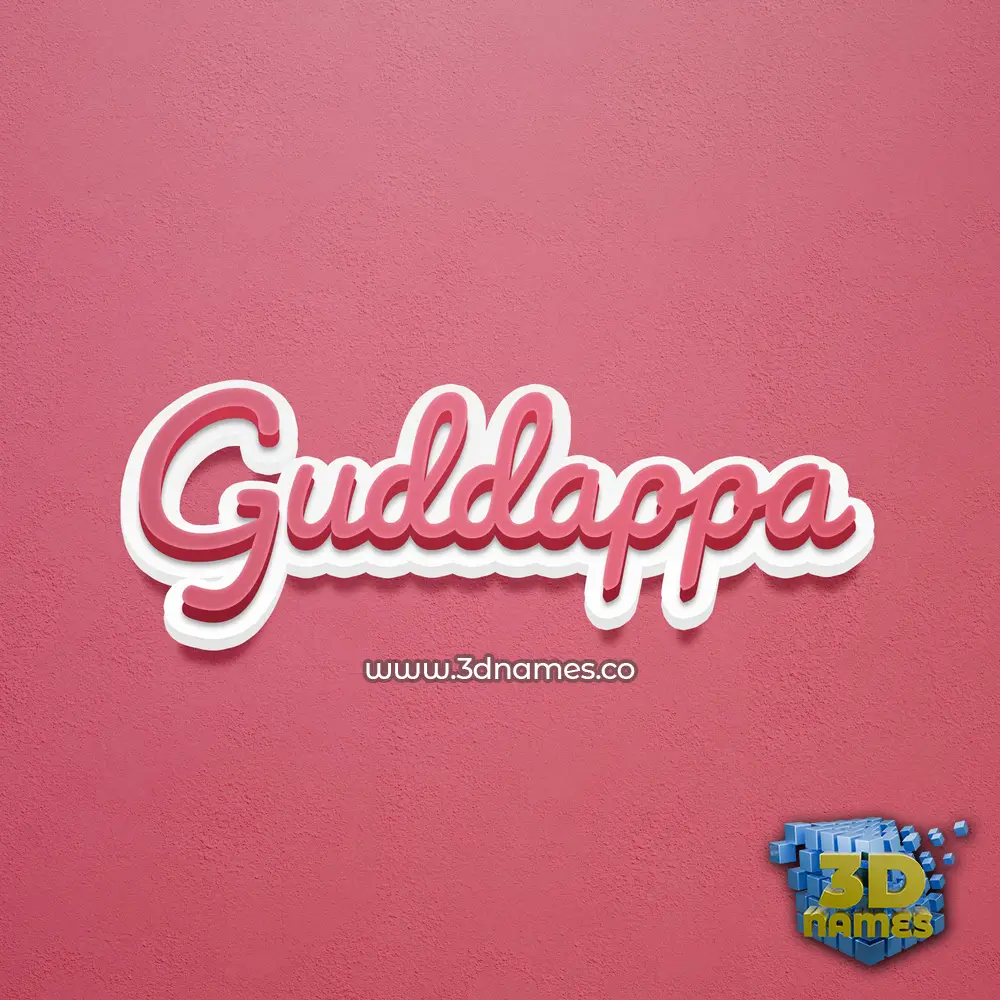 guddappa in Red Scribble style - 3D name wallpaper