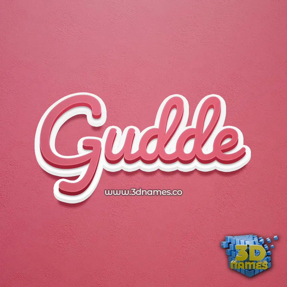 gudde in Red Scribble style - 3D name wallpaper