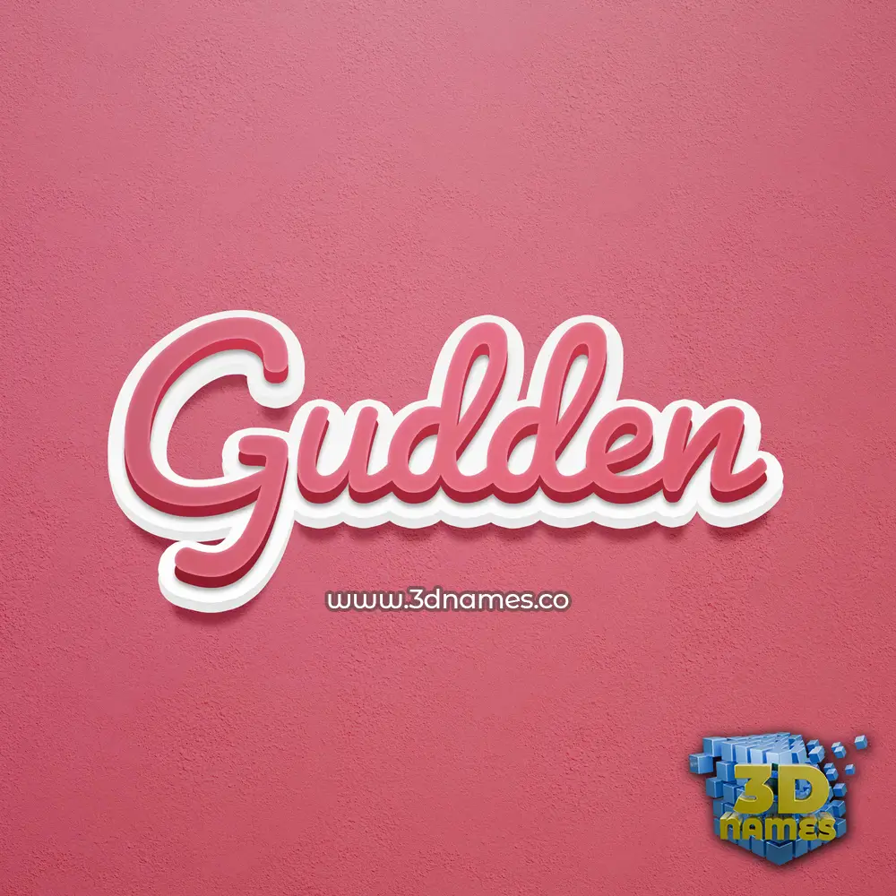 gudden in Red Scribble style - 3D name wallpaper