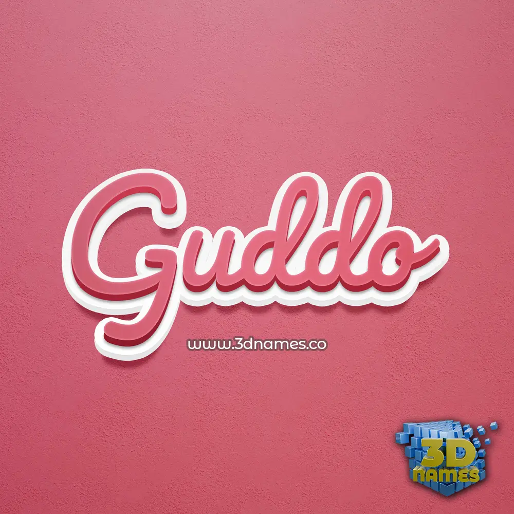 guddo in Red Scribble style - 3D name wallpaper