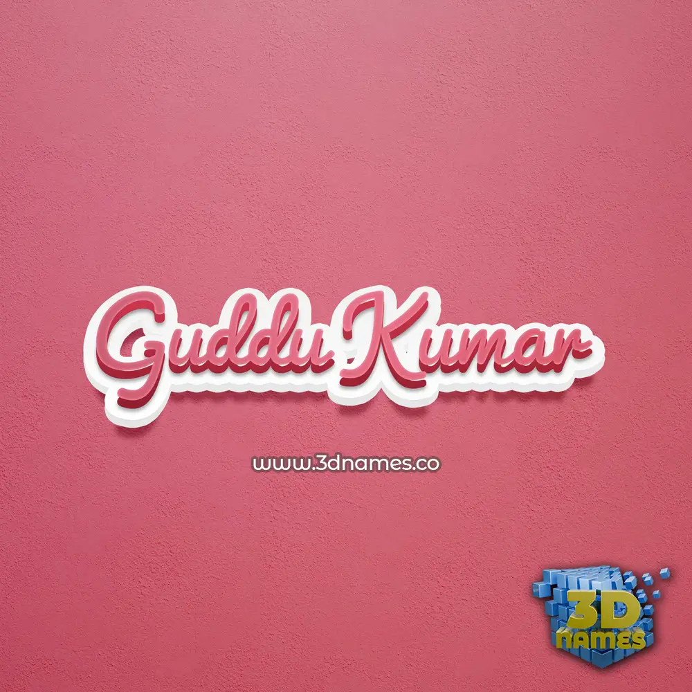 guddu kumar in Red Scribble style - 3D name wallpaper