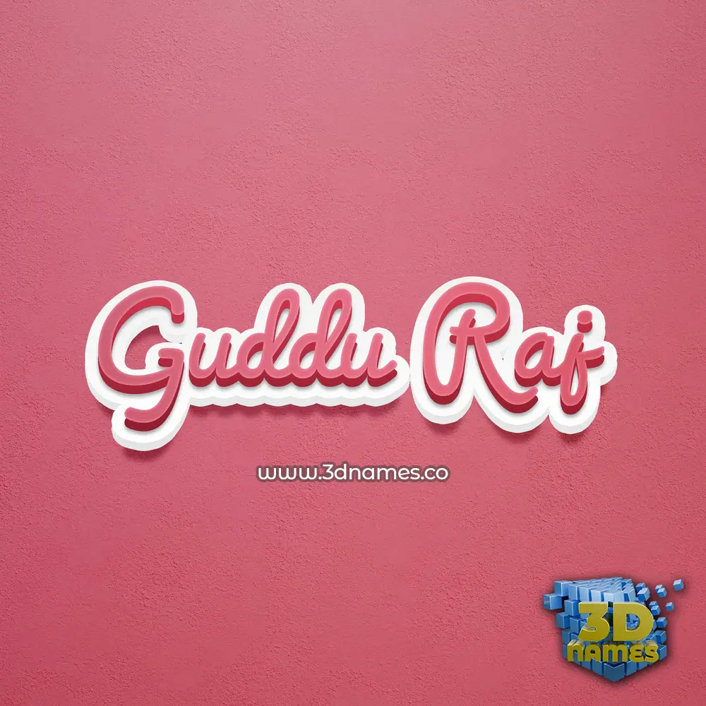 guddu raj in Red Scribble style - 3D name wallpaper