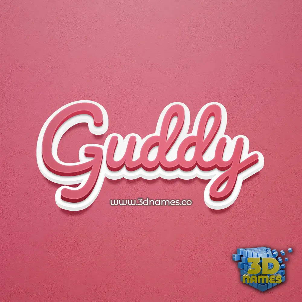 guddy in Red Scribble style - 3D name wallpaper