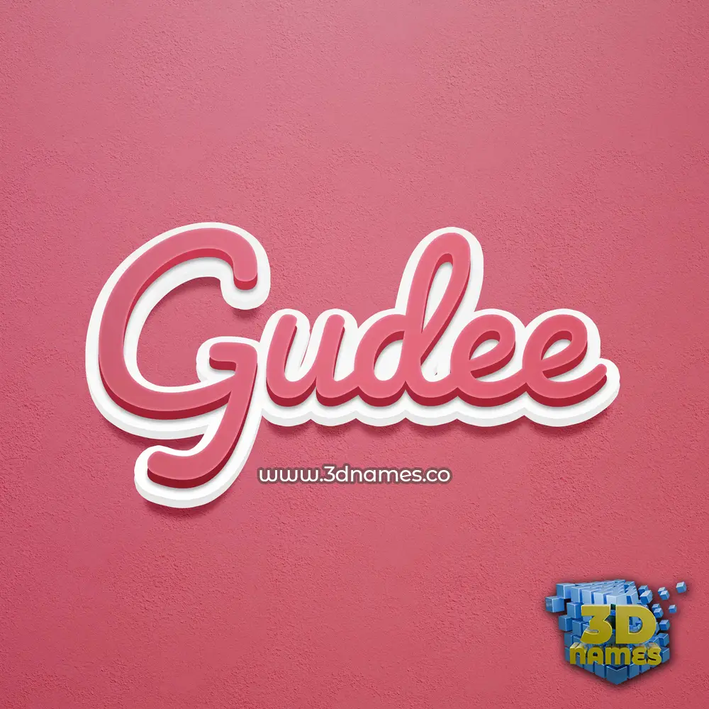 gudee in Red Scribble style - 3D name wallpaper