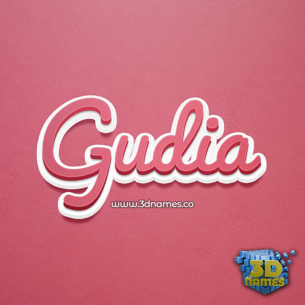 gudia in Red Scribble style - 3D name wallpaper