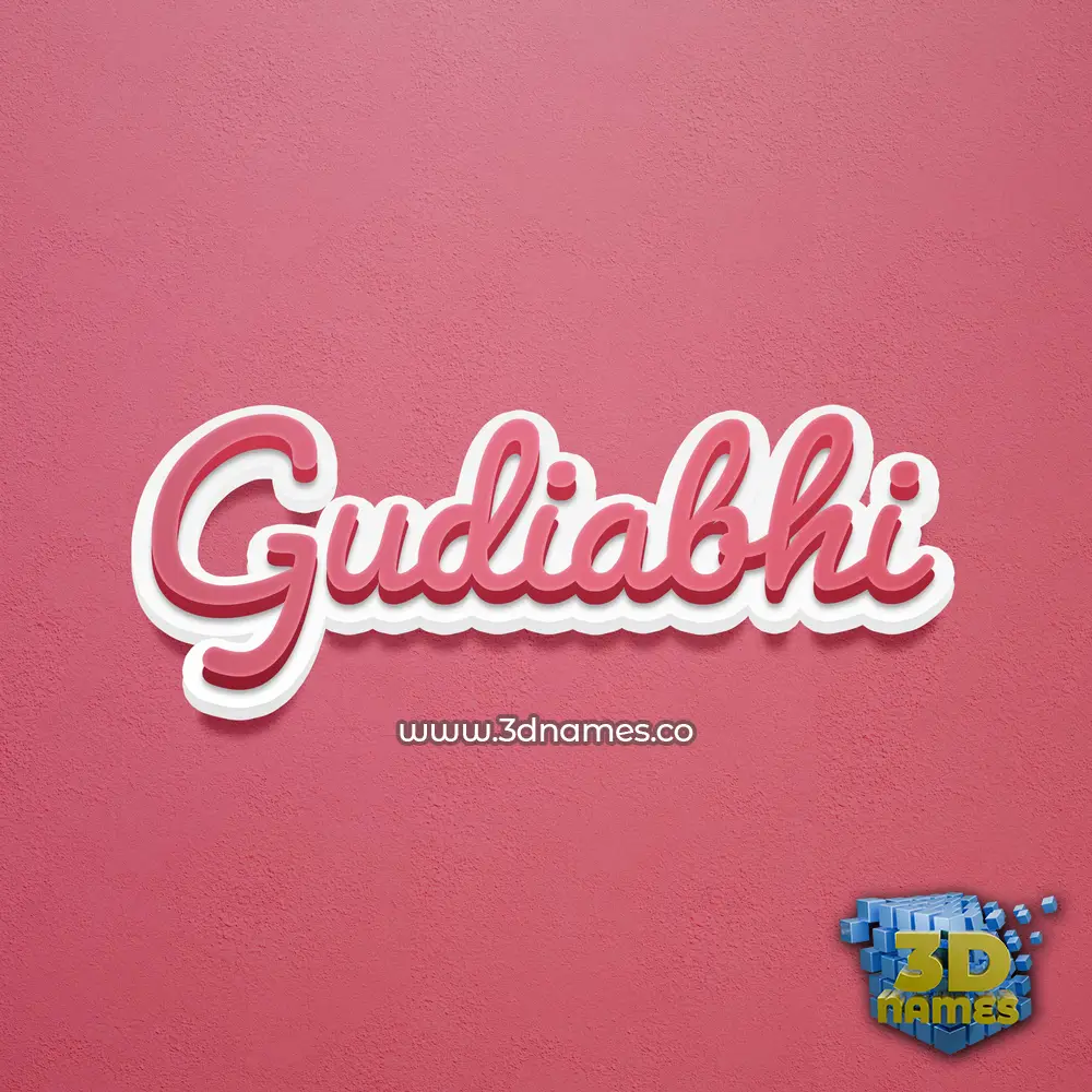 gudiabhi in Red Scribble style - 3D name wallpaper