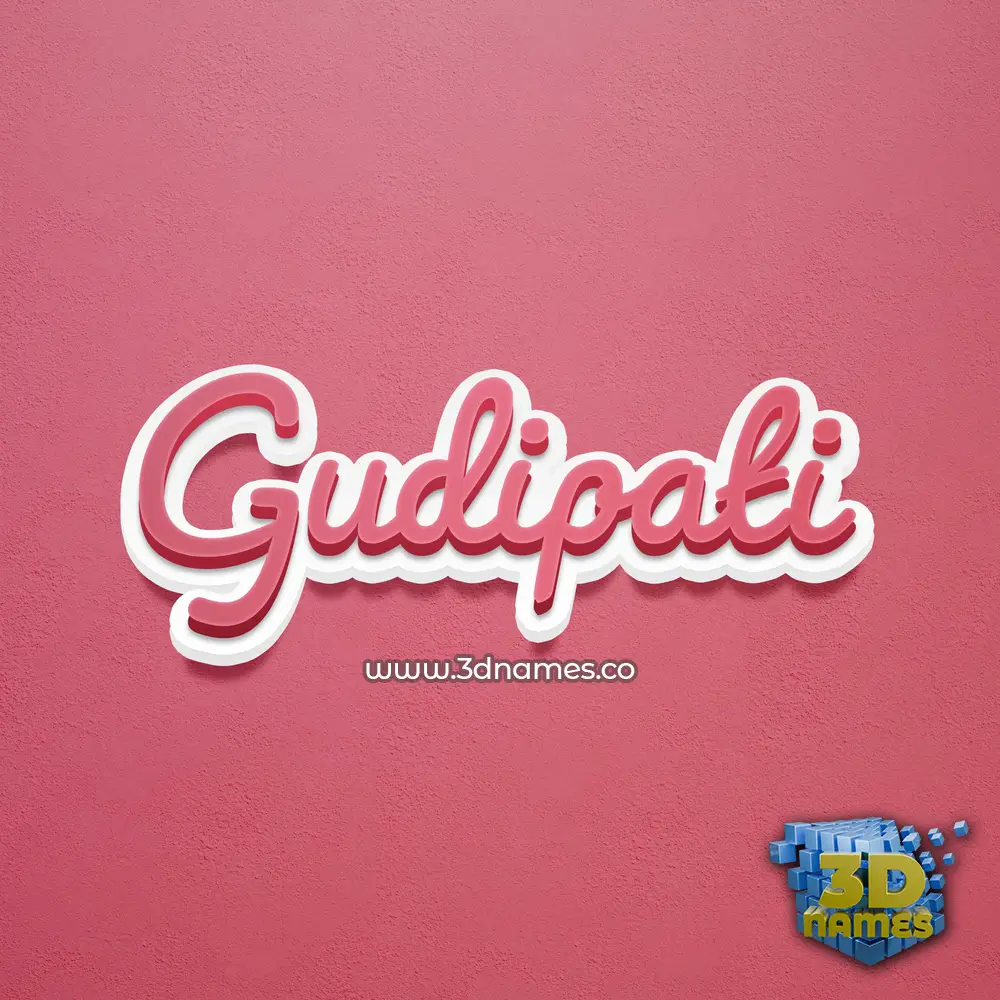 gudipati in Red Scribble style - 3D name wallpaper