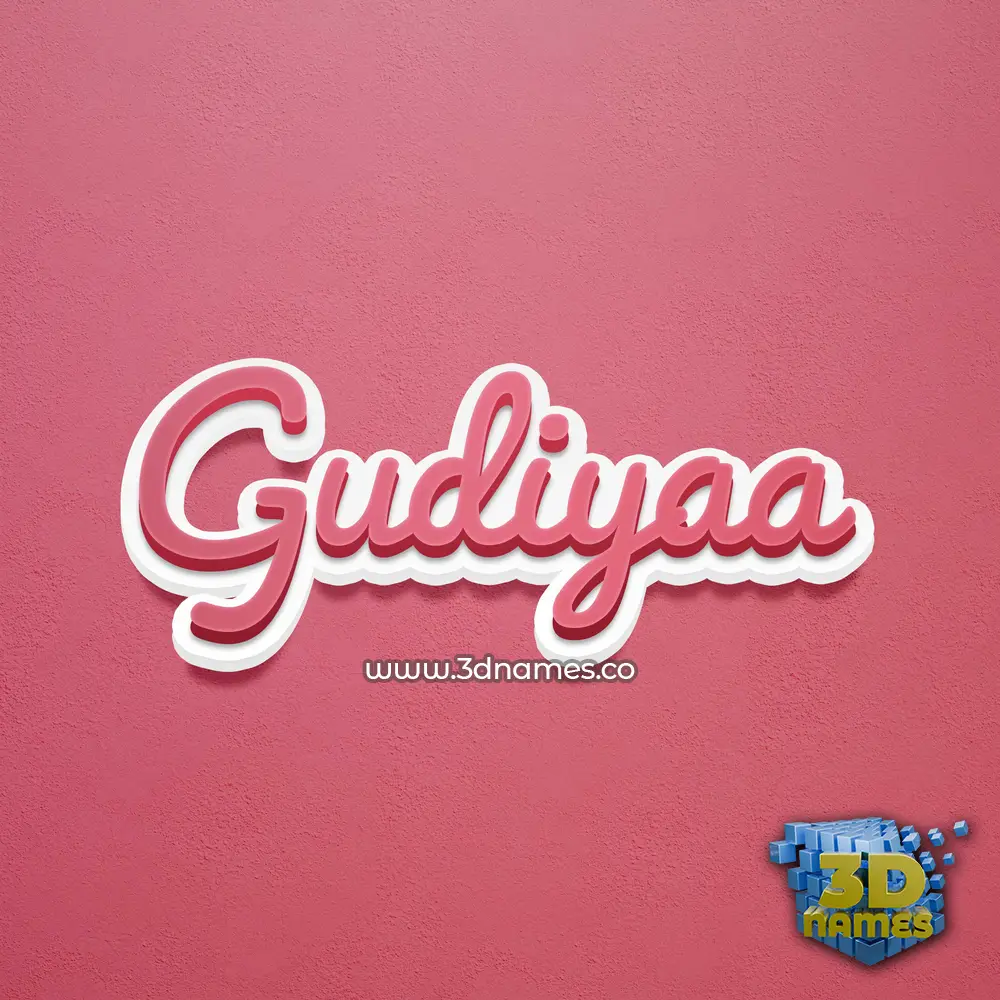gudiyaa in Red Scribble style - 3D name wallpaper