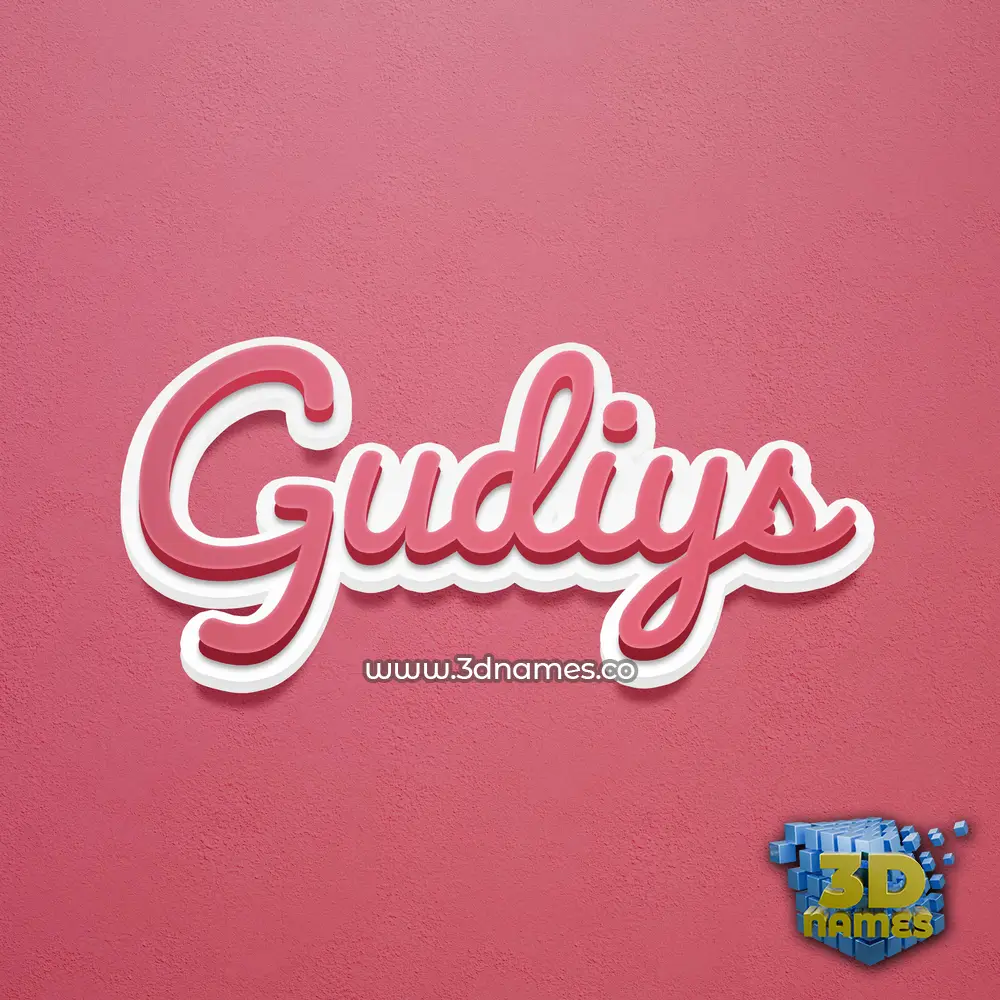 gudiys in Red Scribble style - 3D name wallpaper