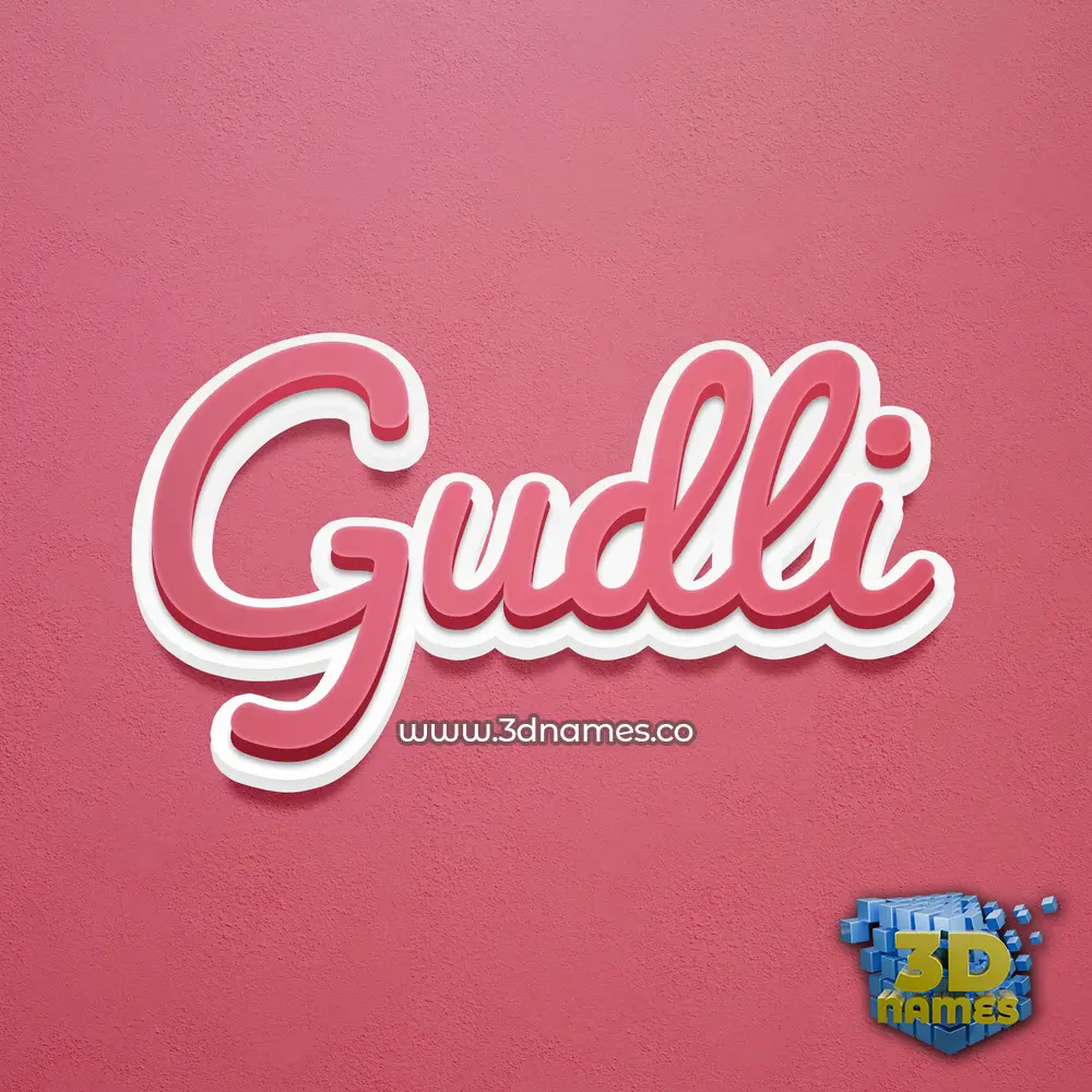 gudli in Red Scribble style - 3D name wallpaper