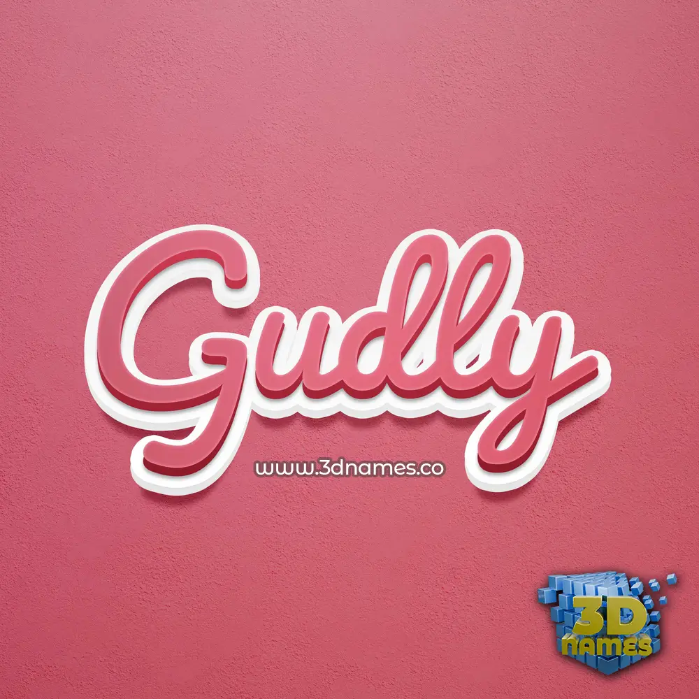 gudly in Red Scribble style - 3D name wallpaper