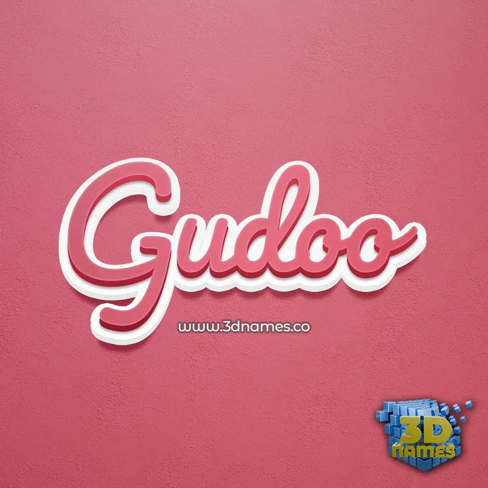 gudoo in Red Scribble style - 3D name wallpaper