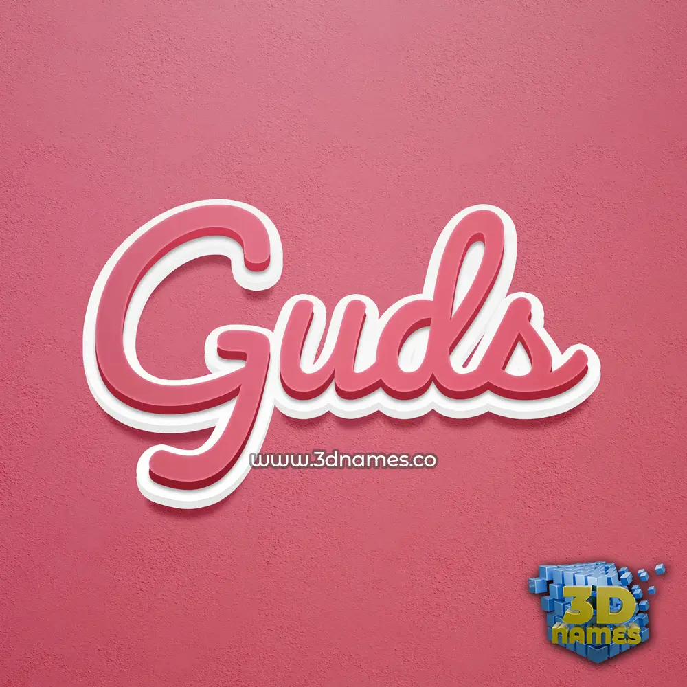 guds in Red Scribble style - 3D name wallpaper