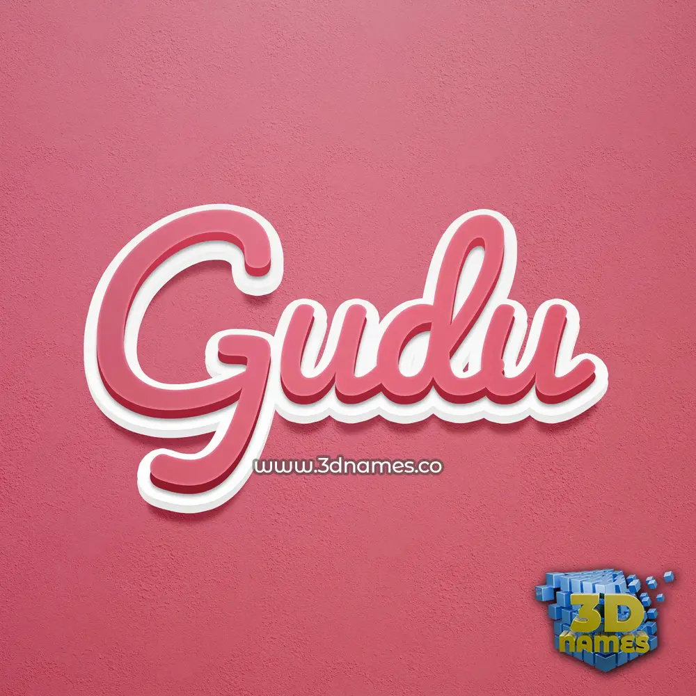 gudu in Red Scribble style - 3D name wallpaper
