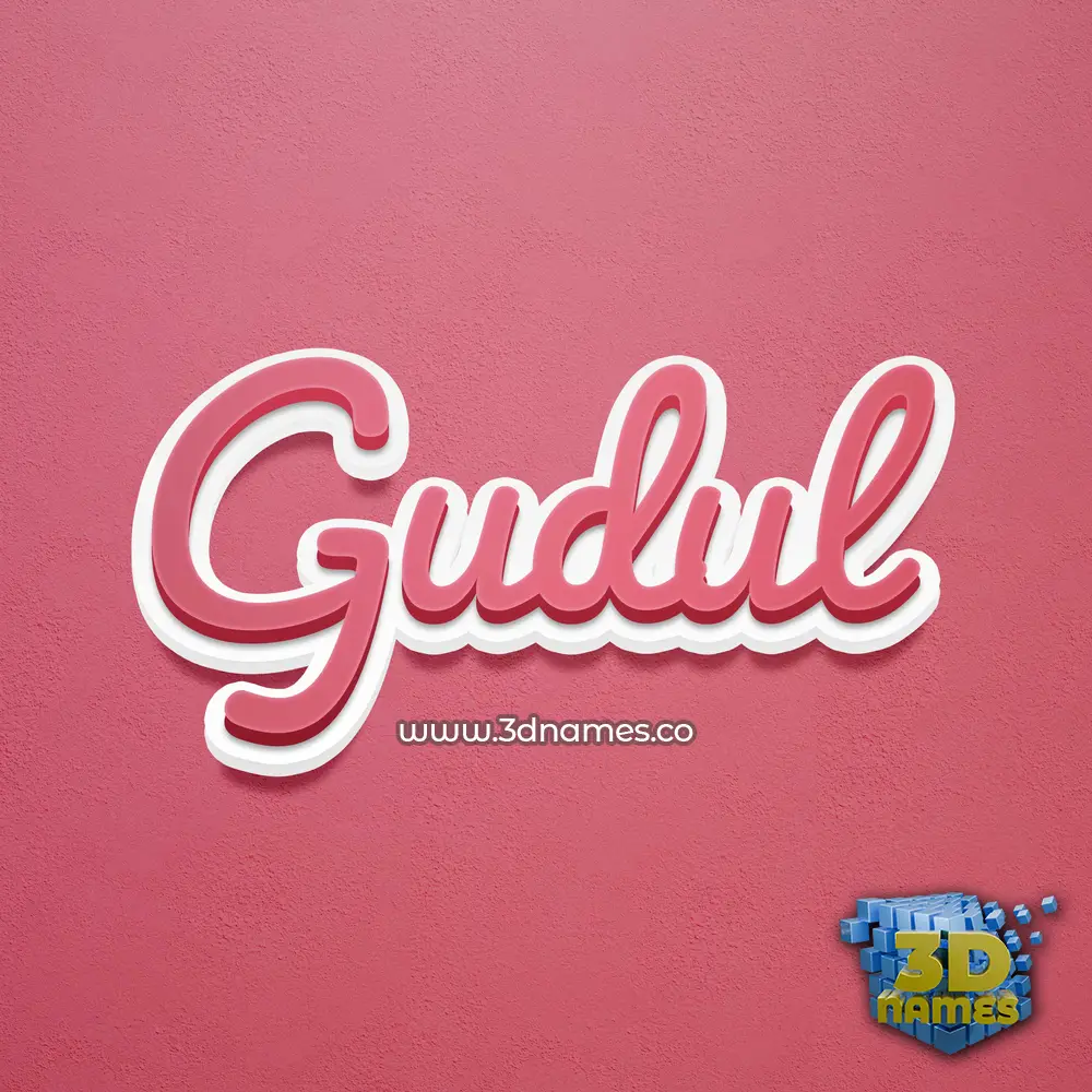 gudul in Red Scribble style - 3D name wallpaper