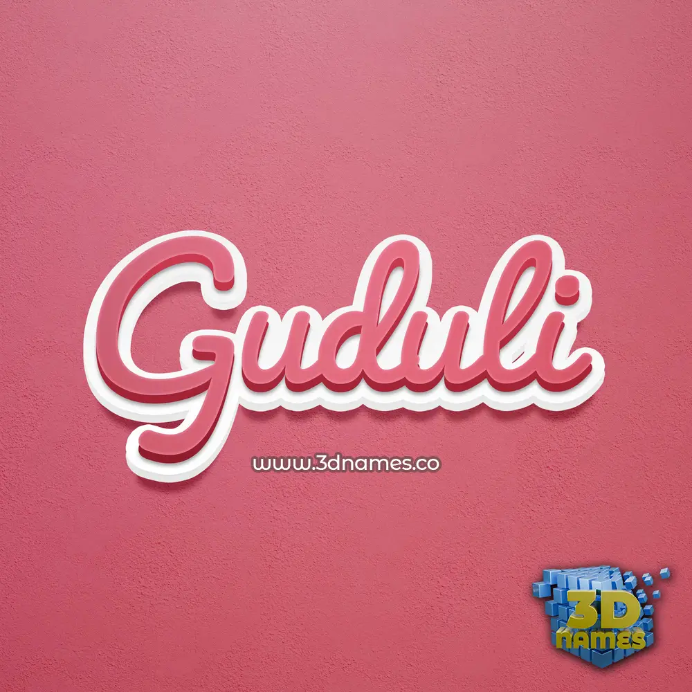 guduli in Red Scribble style - 3D name wallpaper