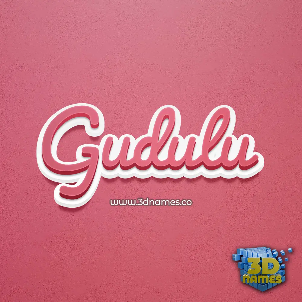 gudulu in Red Scribble style - 3D name wallpaper